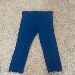 Women’s Blue Lace Hem Leggings
